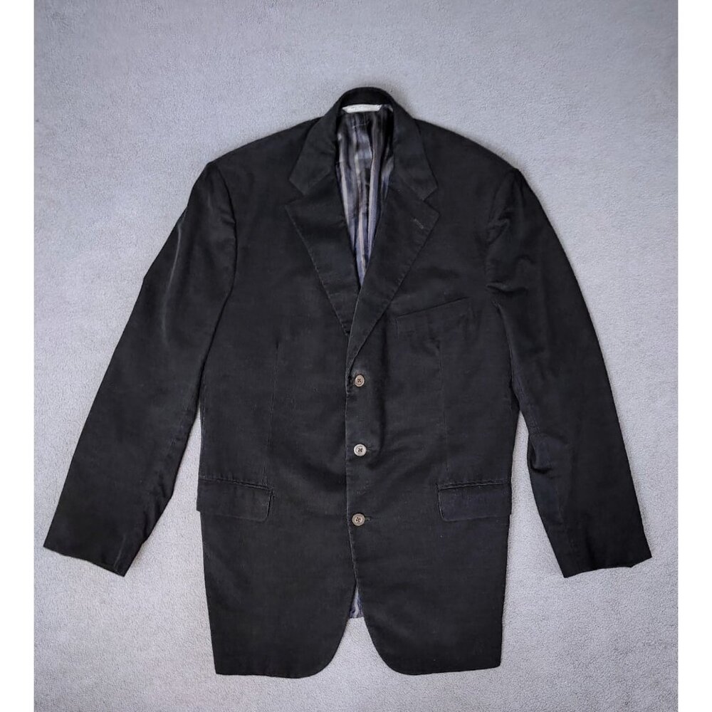 Vtg Loro Piana Mens 42L Corduroy Sport Coat Blazer Jacket Dark Navy Blue Pinwale